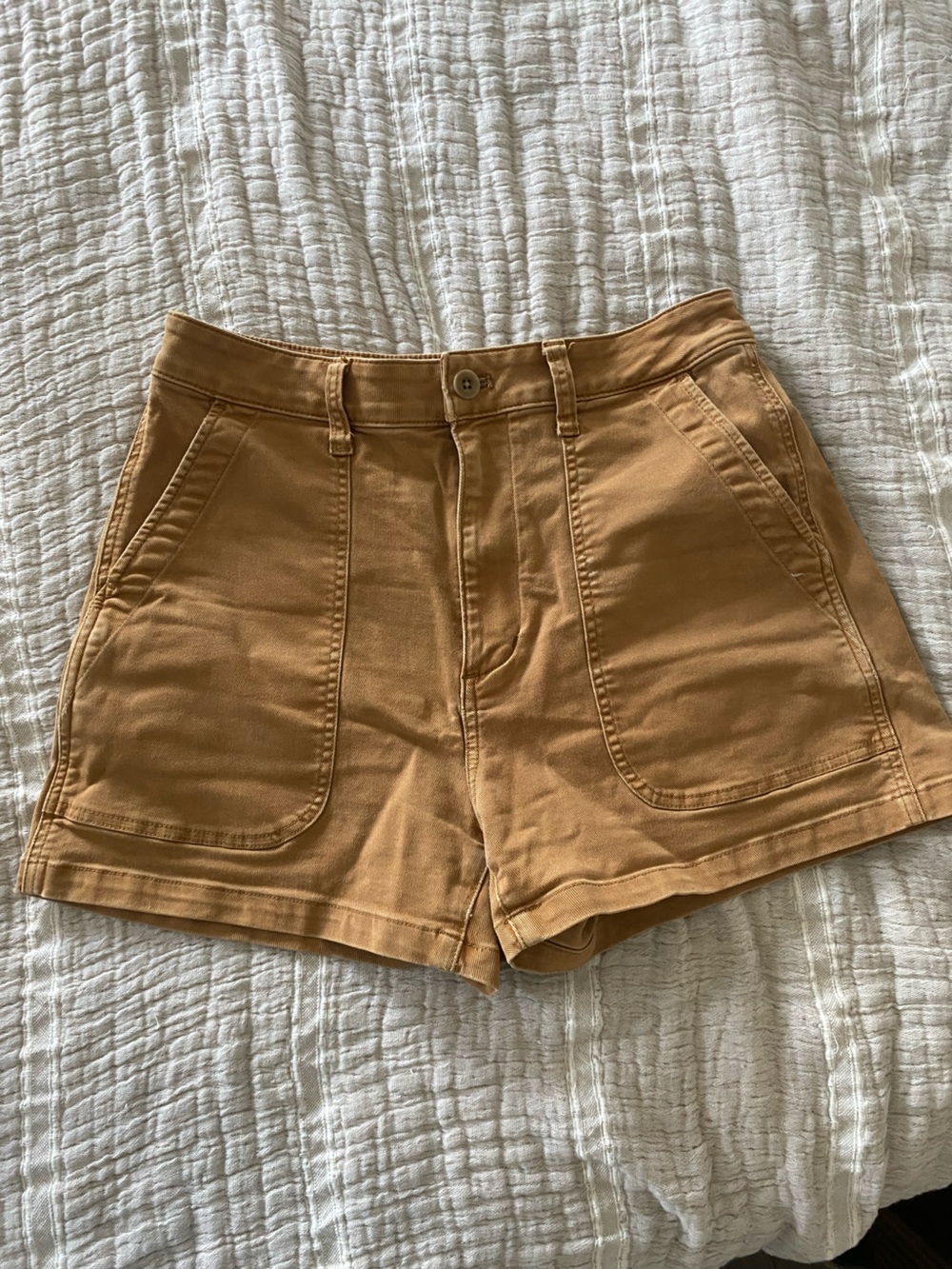 Madewell Camel/Tan High-Rise Patch Pocket Shorts